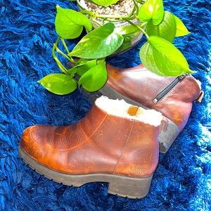 Warm leather UGG booties (size 10)